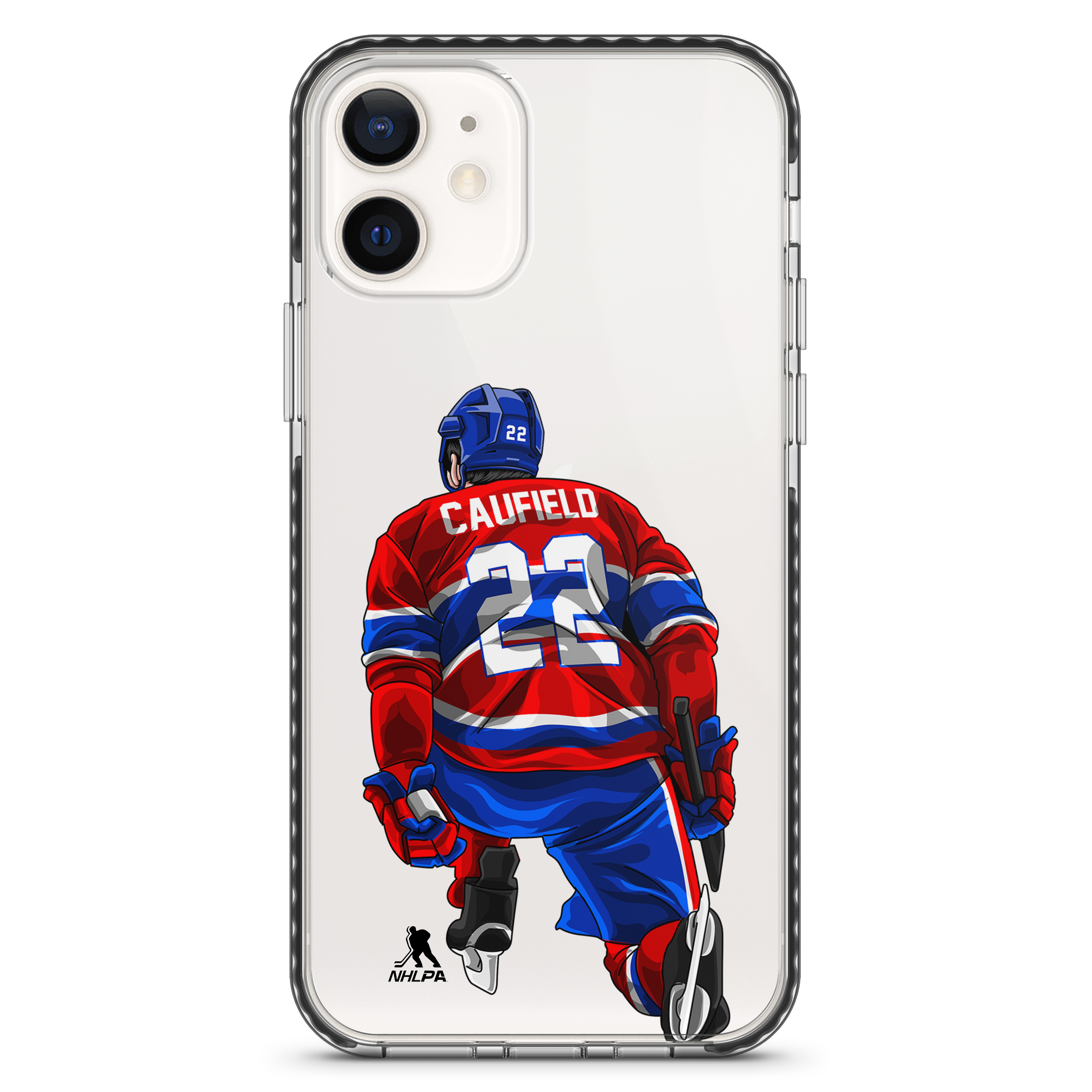 Apple iPhone X - NHL Licensed Montreal Canadiens Red Jersey Textured Back  Cover on Black TPU Skin